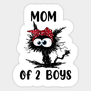 Mom Of 2 Boys Sticker